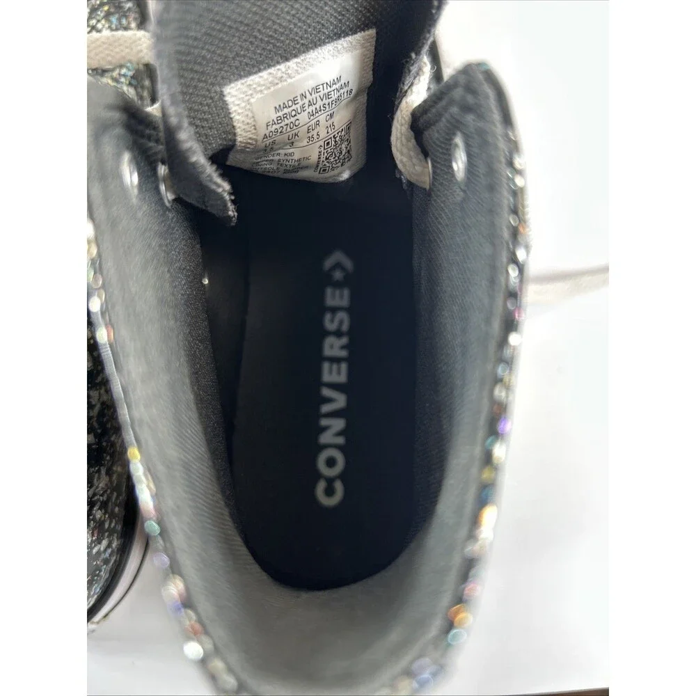 Converse Girls’s Chuck Taylor All Star High Top Size 3.5 Glitter Shoes Sneakers